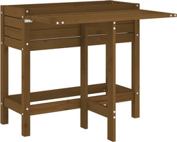 vidaXL - Plantenbak - met - inklapbaar - tafelblad - grenenhout - honingbruin