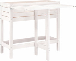 vidaXL - Plantenbak - met - inklapbaar - tafelblad - massief - grenenhout - wit