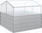 vidaXL - Plantenbak - met - kas - verhoogd - 100x100x85 - cm - zilverkleurig