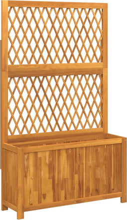 vidaXL - Plantenbak - met - latwerk - 100x32x165 - cm - massief - acaciahout