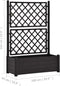 vidaXL - Plantenbak - met - latwerk - 100x43x142 - cm - PP - antraciet