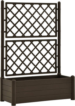 vidaXL - Plantenbak - met - latwerk - 100x43x142 - cm - PP - mokka