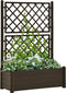 vidaXL - Plantenbak - met - latwerk - 100x43x142 - cm - PP - mokka