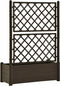 vidaXL - Plantenbak - met - latwerk - 100x43x142 - cm - PP - mokka