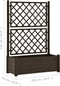 vidaXL - Plantenbak - met - latwerk - 100x43x142 - cm - PP - mokka
