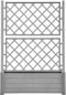 vidaXL - Plantenbak - met - latwerk - 100x43x142 - cm - PP-steen - grijs