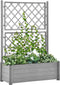 vidaXL - Plantenbak - met - latwerk - 100x43x142 - cm - PP-steen - grijs