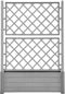 vidaXL - Plantenbak - met - latwerk - 100x43x142 - cm - PP-steen - grijs