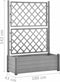 vidaXL - Plantenbak - met - latwerk - 100x43x142 - cm - PP-steen - grijs