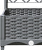 vidaXL - Plantenbak - met - latwerk - 120x120x121,5 - cm - polypropeen - lichtgrijs