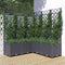 vidaXL - Plantenbak - met - latwerk - 120x120x136 - cm - polypropeen - donkergrijs