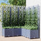 vidaXL - Plantenbak - met - latwerk - 120x120x136 - cm - polypropeen - donkergrijs