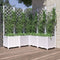 vidaXL - Plantenbak - met - latwerk - 120x120x136 - cm - polypropeen - wit