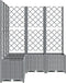 vidaXL - Plantenbak - met - latwerk - 120x120x136 - cm - polypropeen - lichtgrijs