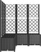 vidaXL - Plantenbak - met - latwerk - 120x120x136 - cm - polypropeen - zwart