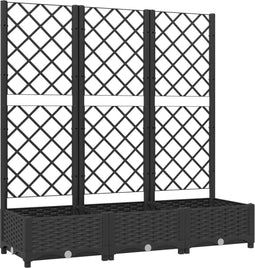 vidaXL - Plantenbak - met - latwerk - 120x40x121,5 - cm - polypropeen - zwart