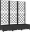 vidaXL - Plantenbak - met - latwerk - 120x40x121,5 - cm - polypropeen - zwart