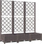 vidaXL - Plantenbak - met - latwerk - 120x40x121,5 - cm - polypropeen - bruin