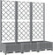 vidaXL - Plantenbak - met - latwerk - 120x40x121,5 - cm - polypropeen - lichtgrijs