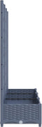 vidaXL - Plantenbak - met - latwerk - 120x40x121,5 - cm - polypropeen - donkergrijs