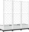 vidaXL - Plantenbak - met - latwerk - 120x40x121,5 - cm - polypropeen - wit