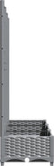 vidaXL - Plantenbak - met - latwerk - 120x40x121,5 - cm - polypropeen - lichtgrijs