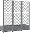vidaXL - Plantenbak - met - latwerk - 120x40x121,5 - cm - polypropeen - lichtgrijs