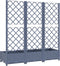 vidaXL - Plantenbak - met - latwerk - 120x40x121,5 - cm - polypropeen - donkergrijs