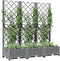 vidaXL - Plantenbak - met - latwerk - 120x40x121,5 - cm - polypropeen - lichtgrijs