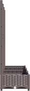 vidaXL - Plantenbak - met - latwerk - 120x40x121,5 - cm - polypropeen - bruin