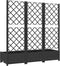 vidaXL - Plantenbak - met - latwerk - 120x40x121,5 - cm - polypropeen - zwart