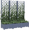 vidaXL - Plantenbak - met - latwerk - 120x40x121,5 - cm - polypropeen - donkergrijs