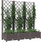 vidaXL - Plantenbak - met - latwerk - 120x40x121,5 - cm - polypropeen - bruin