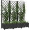 vidaXL - Plantenbak - met - latwerk - 120x40x121,5 - cm - polypropeen - zwart