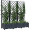 vidaXL - Plantenbak - met - latwerk - 120x40x121,5 - cm - polypropeen - donkergrijs