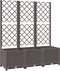 vidaXL - Plantenbak - met - latwerk - 120x40x136 - cm - polypropeen - bruin