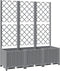 vidaXL - Plantenbak - met - latwerk - 120x40x136 - cm - polypropeen - lichtgrijs