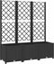 vidaXL - Plantenbak - met - latwerk - 120x40x136 - cm - polypropeen - zwart