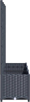 vidaXL - Plantenbak - met - latwerk - 120x40x136 - cm - polypropeen - donkergrijs