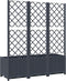 vidaXL - Plantenbak - met - latwerk - 120x40x136 - cm - polypropeen - donkergrijs
