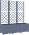 vidaXL - Plantenbak - met - latwerk - 120x40x136 - cm - polypropeen - donkergrijs