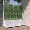 vidaXL - Plantenbak - met - latwerk - 120x40x136 - cm - polypropeen - wit