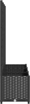 vidaXL - Plantenbak - met - latwerk - 120x40x136 - cm - polypropeen - zwart