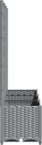 vidaXL - Plantenbak - met - latwerk - 120x40x136 - cm - polypropeen - lichtgrijs
