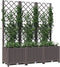 vidaXL - Plantenbak - met - latwerk - 120x40x136 - cm - polypropeen - bruin