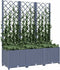 vidaXL - Plantenbak - met - latwerk - 120x40x136 - cm - polypropeen - donkergrijs