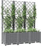 vidaXL - Plantenbak - met - latwerk - 120x40x136 - cm - polypropeen - lichtgrijs