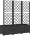 vidaXL - Plantenbak - met - latwerk - 120x40x136 - cm - polypropeen - zwart