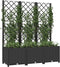 vidaXL - Plantenbak - met - latwerk - 120x40x136 - cm - polypropeen - zwart