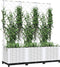 vidaXL - Plantenbak - met - latwerk - 120x40x136 - cm - polypropeen - wit